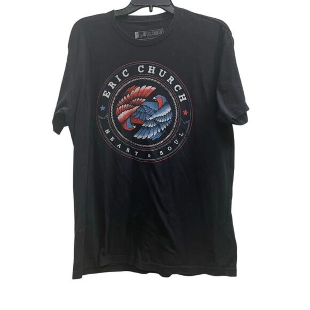 Eric Church official merch country western"Heart & Soul" t-shirt black sz L